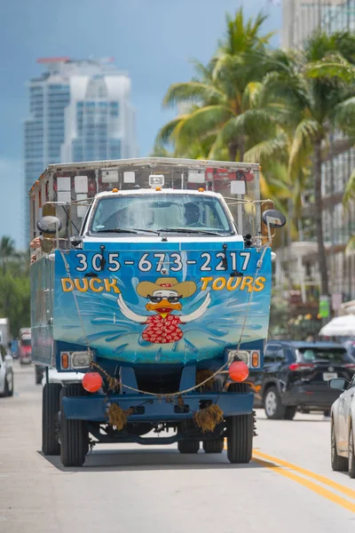 Duck Tours Miami Beach na Ocean Drive — Zdjęcie stockowe
