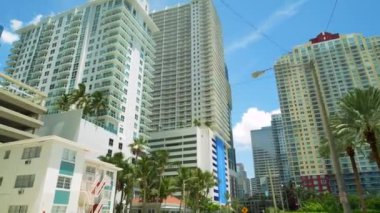 Motion görüntüleri gökdelenler Brickell Miami iş bölgesi