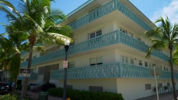 Miami Beach Ocean Drive Utcai Építészet — Stock videók