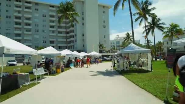 Ocean Drive Miami Beach Motion Video 60P — Stockvideo