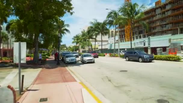 Nové Staveniště Jeřáby Miami Beach 2019 Washington Avenue — Stock video