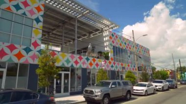 Miami, Fl, Usa - 29 Temmuz 2019: Wynwood Miami Florida'nın yer çekim görüntüleri, gimbal stabilize video kameraile çekildi