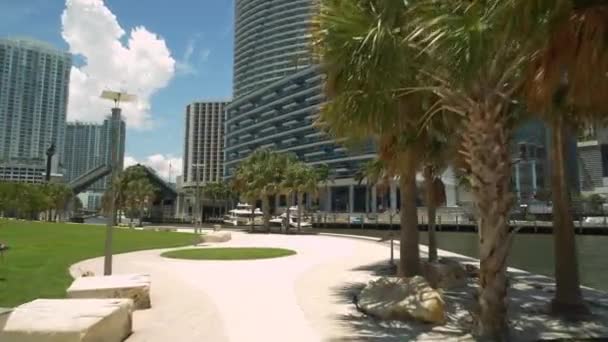 Motion Ground Felvételt Miami River 60P — Stock videók