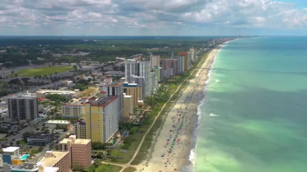 Arquitectura Frente Mar Myrtle Beach Erosión Costera — Vídeo de stock