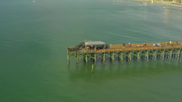 Flygbilder Myrtle Beach Fishing Pier — Stockvideo