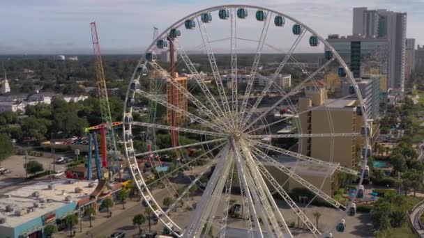 Primer Plano Aéreo Skywheel Myrtle Beach Usa — Vídeos de Stock