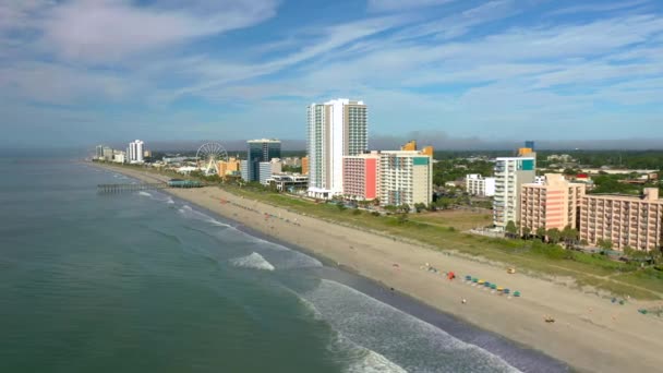 Summer Time Myrtle Beach Aerial Drone Video — стоковое видео