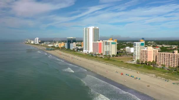 Verão Myrtle Beach Drone Aéreo Vídeo — Vídeo de Stock