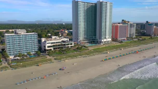 Hoteles Primera Línea Playa Condominios Myrtle Beach Carolina Del Sur — Vídeo de stock