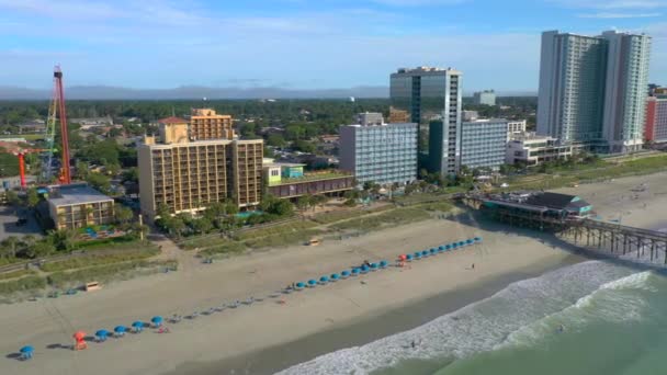 Luftaufnahme Myrte Strand Pier — Stockvideo