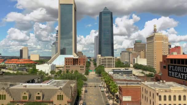 East Bay Street Downtown Jacksonville Aerial Video — Stockvideo
