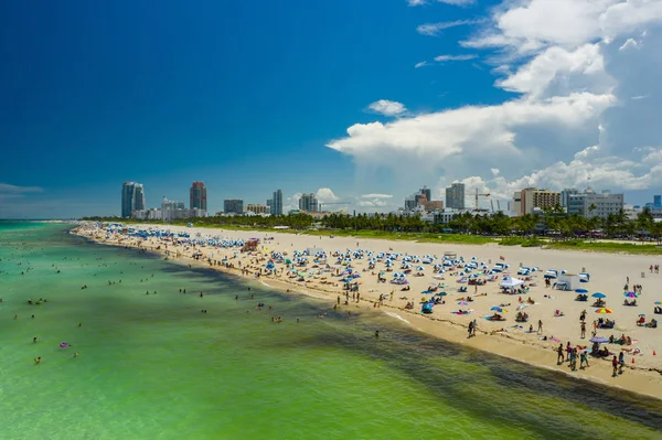 Antenn drönare fotografi Miami Beach — Stockfoto