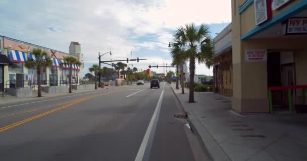 Fiets Rijden Ocean Boulevard Myrtle Beach 60P — Stockvideo