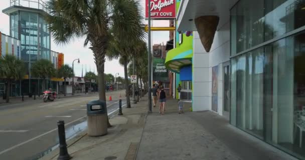 Druk Wassen Straatreiniging Myrtle Beach South Carolina Geschoten Met Motion — Stockvideo