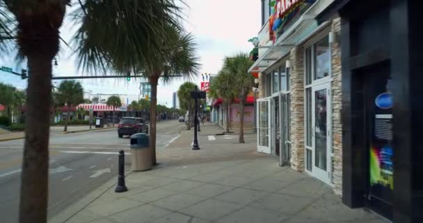 Chodzenie Dół Myrtle Beach Sklepów — Wideo stockowe