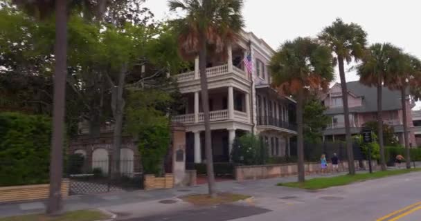 Casas Coloniais Charleston Usa French Quarter — Vídeo de Stock