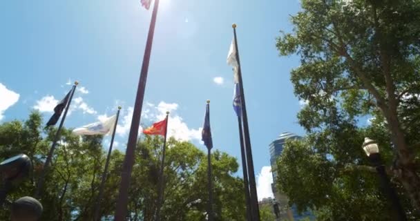 杰克逊维尔市中心的旗帜 — 图库视频影像