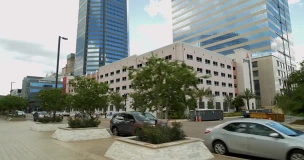 Ground Motion Footage Geschäftsgebäude Innenstadt Jacksonville — Stockvideo