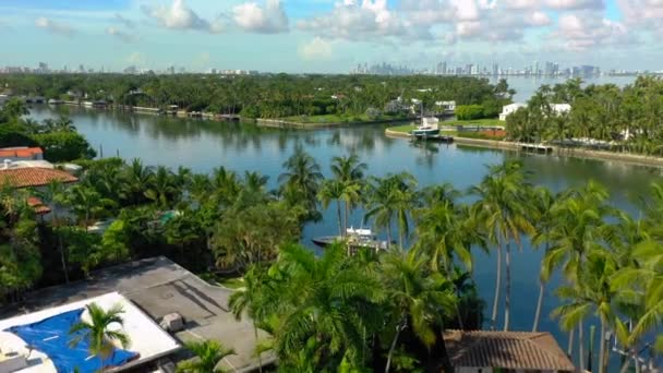 Aerial Video Upscale Miami Beach Neighborhoods — Stock Video