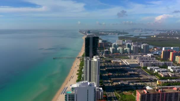 空中沿海佛罗里达建筑塔 — 图库视频影像