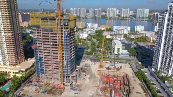 Estates Bij Acqualina Sunny Isles Florida Usa Ontwikkeling 2019 — Stockvideo