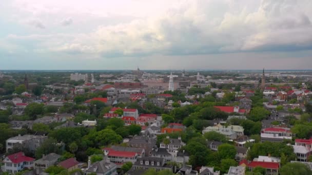 Aeriais Histórico Francês Quarter Charleston Eua — Vídeo de Stock