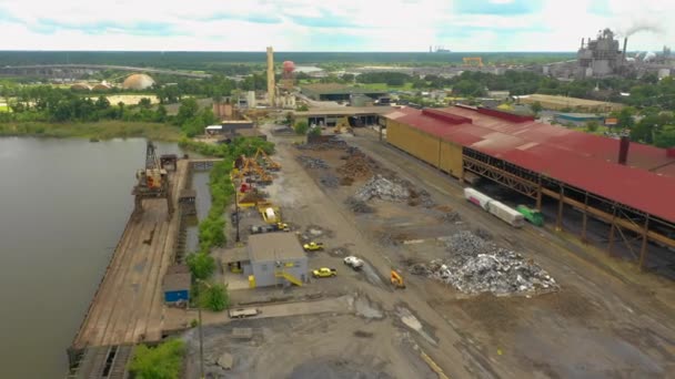 Drohne Video Industrielles Stahlwerk Amerikanische Fabrik — Stockvideo