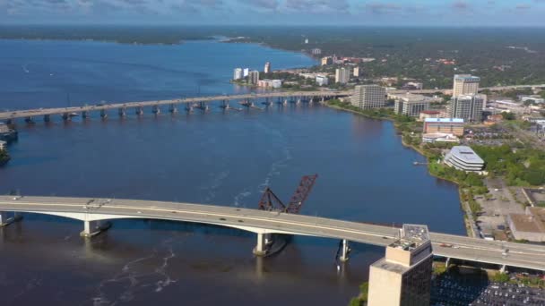 Ponti Sul Fiume Johns Jacksonville — Video Stock