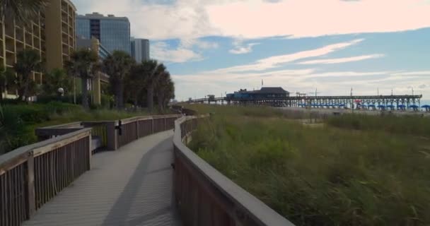 Correndo Myrtle Beach Calçadão Fpv Vídeo 60P — Vídeo de Stock
