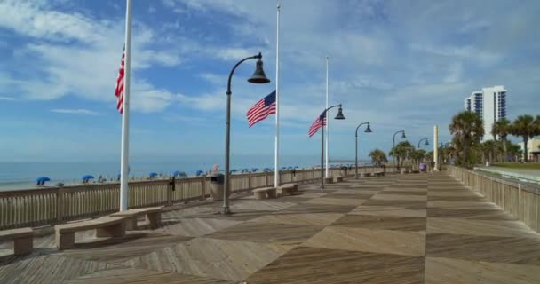 Banderas Mástil Medio Myrtle Beach — Vídeo de stock