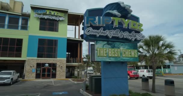 Riptydz Oceanfront Grille Rooftop Bar Myrtle Beach — Vídeos de Stock