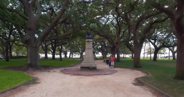 Motion Video Tour White Point Garden Charleston Usa Stock Video