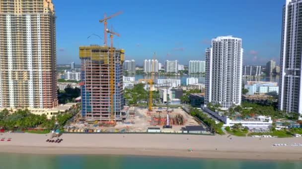 Flygbilder Acqualina Towers Sunny Isles Beach — Stockvideo