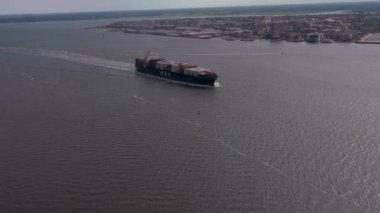 Havadan video Msc Kargo gemi Cooper River Charleston Sc