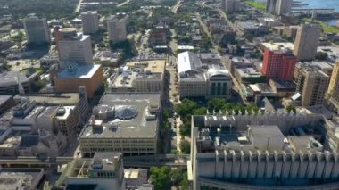 Şehir Jacksonville hava drone görüntüleri 4k