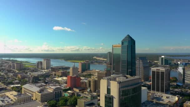 Hava Panorama Downtown Jacksonville — Stok video