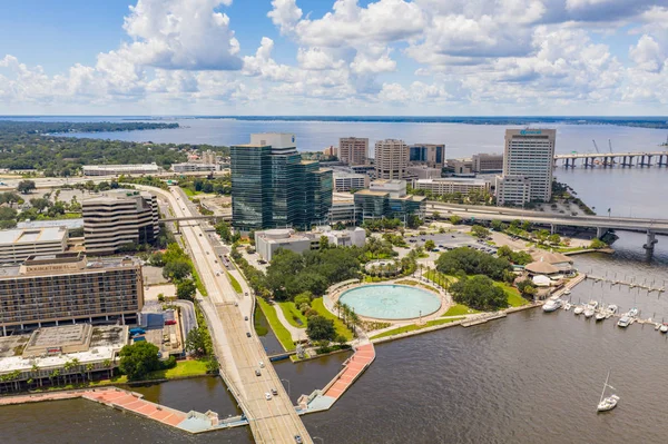 Fotografia aérea Southbank Downtown Jacksonville FL — Fotografia de Stock