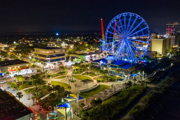 Skywheel Myrtle Beach SC por la noche larga exposición —  Fotos de Stock