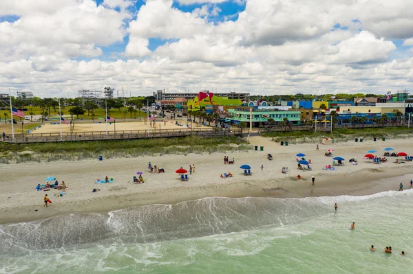 Summertime Myrtle Beach turystyka antena Drone zdjęcie — Zdjęcie stockowe