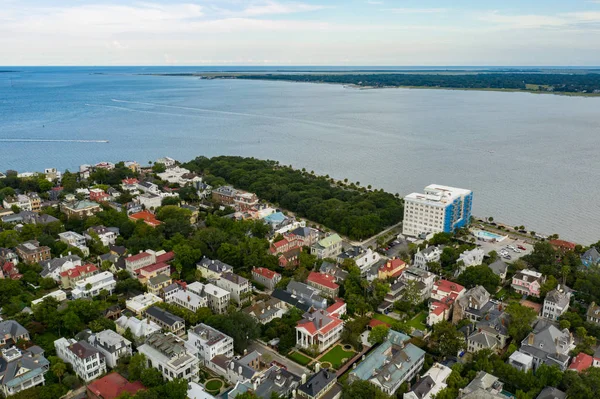 Charleston Carolina del Sur en el dron aéreo de agua —  Fotos de Stock