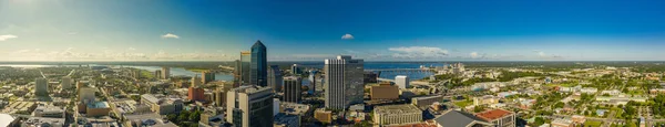 Vzdušné Panorama centrum Jacksonville Florida USA — Stock fotografie