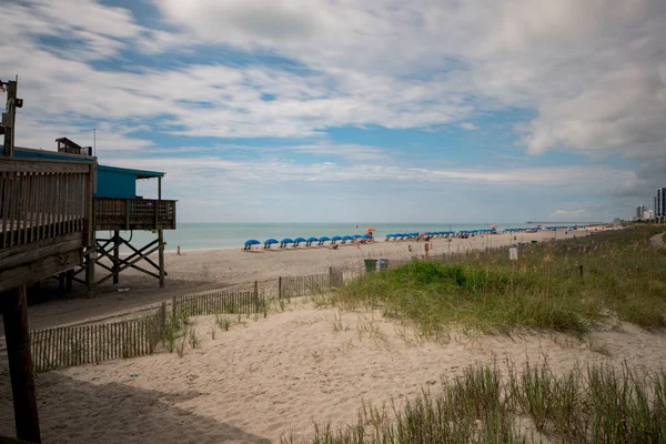 Widok na Myrtle Beach SC z molo — Zdjęcie stockowe