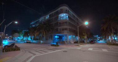 Gece 4k De Yaklaşım Arte City Binası Miami Beach