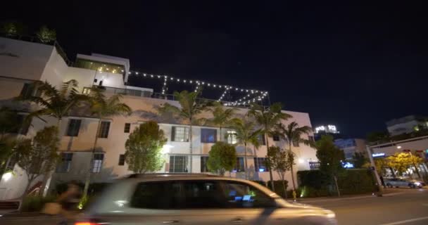 Regent Otel Miami Beach Gece Hareket Görüntüleri Yaklaşık 2019 — Stok video