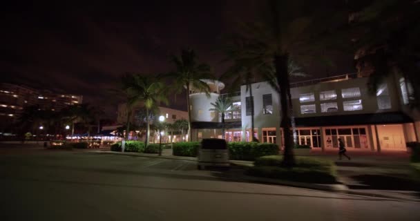 Choppy 15Fps Noite Vídeo Metragem Miami Beach Ocean Terrace — Vídeo de Stock