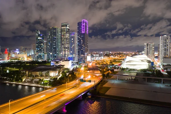 Éjszakai Lövés Downtown Miami — Stock Fotó