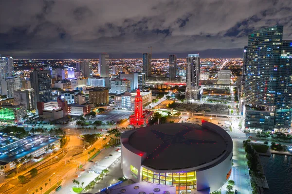 Innenstadt Miami American Airlines Arena Und Freedom Tower — Stockfoto