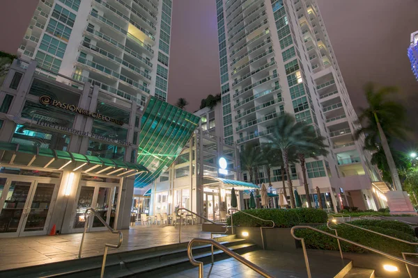 Nacht Foto Unternehmen Brickell Plaza Miami Florida — Stockfoto