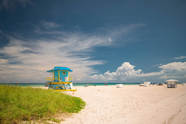 Miami Beach lifeguard tower on the sand