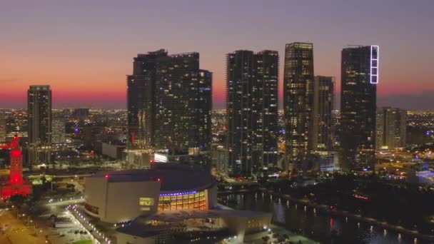 Schöne Antennen Innenstadt Miami 2019 60P — Stockvideo